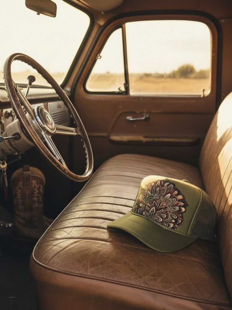 Feather Trucker Hat
