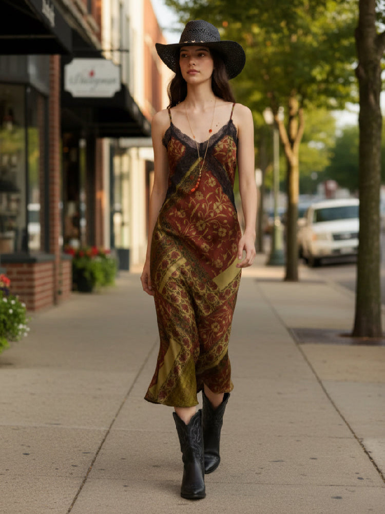Olive Berry Slip Dress