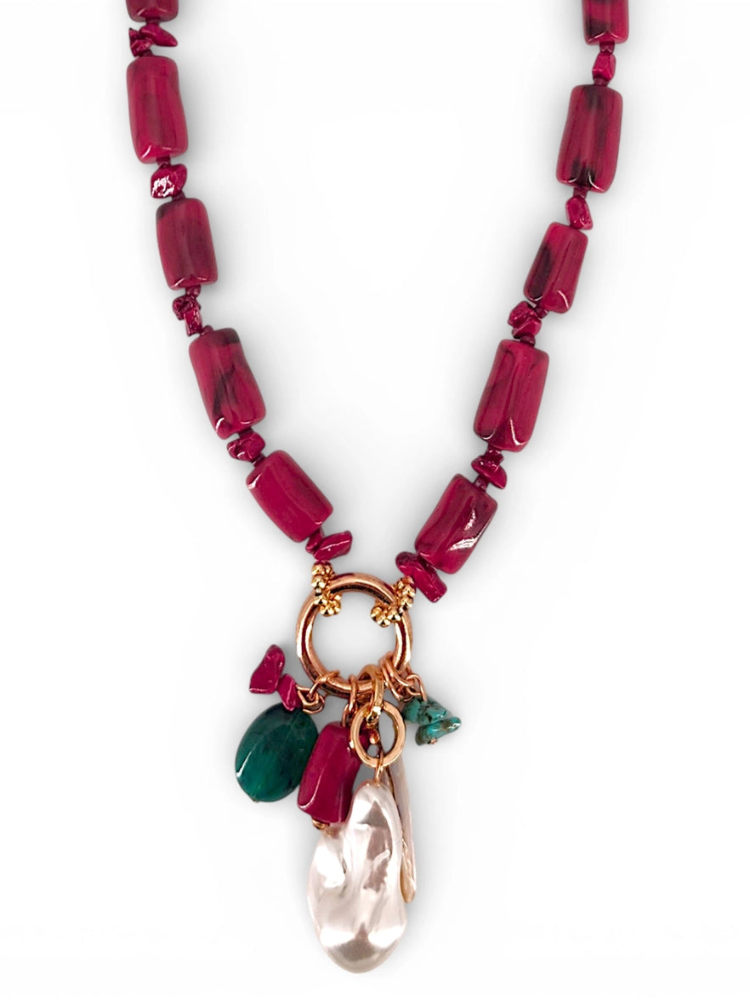Riviera Coral Charm Necklace