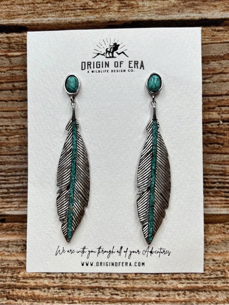 Feather Drop Earrings