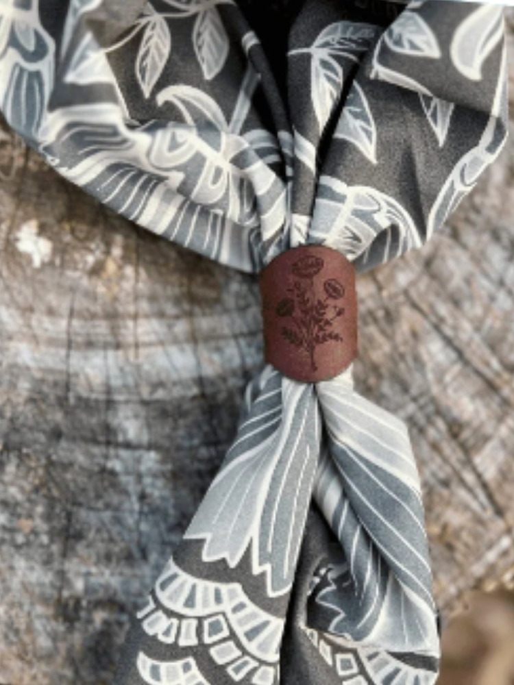Embossed Leather Bandana Slider