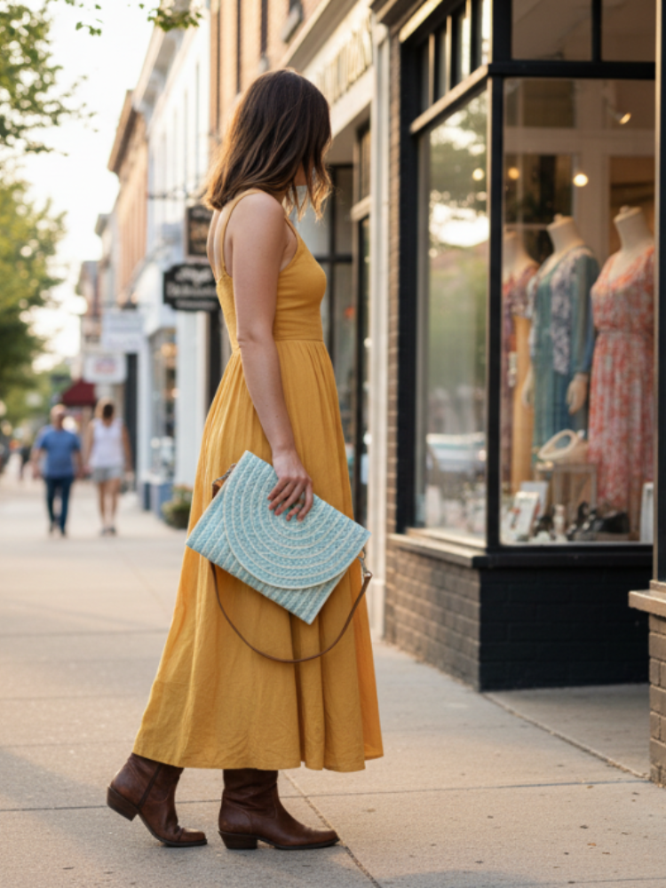 Two Tone Weave Clutch