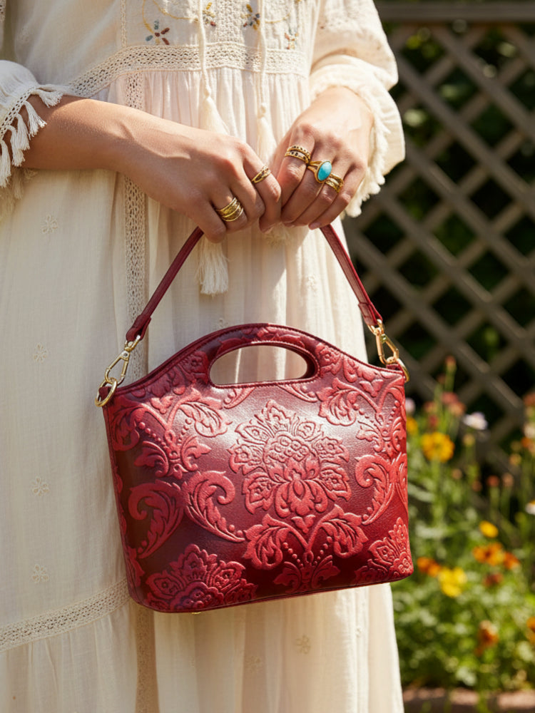Vintaged Floral Embossed Bag