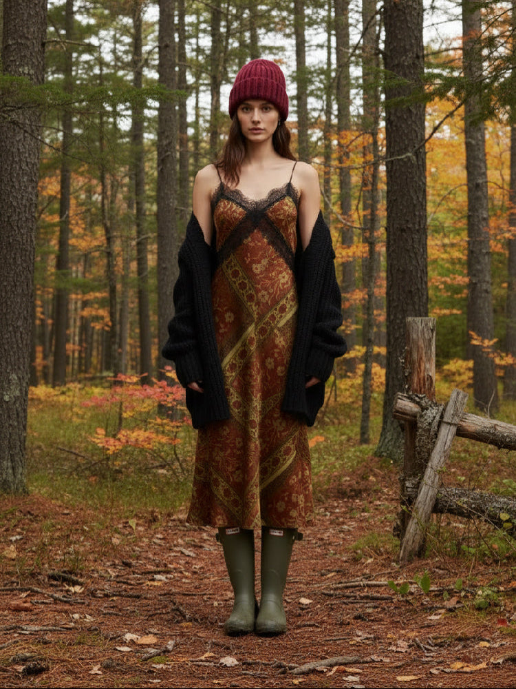 Olive Berry Slip Dress
