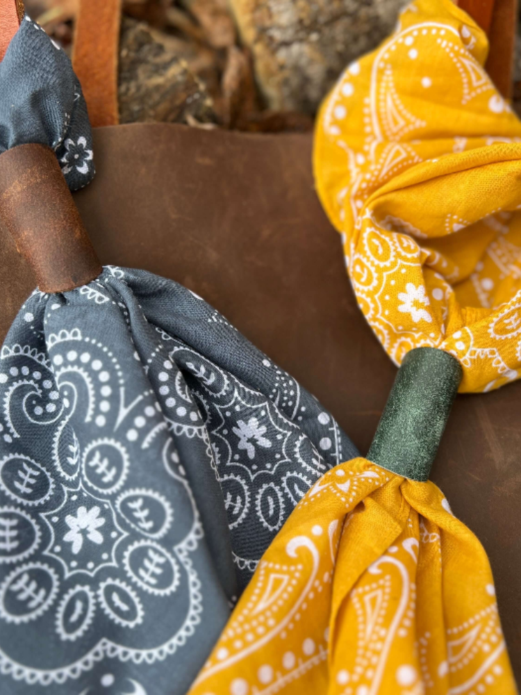 Distressed Leather Bandana Slider