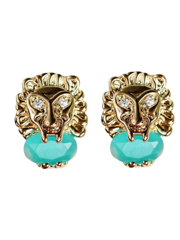 Turquoise Lion Stud