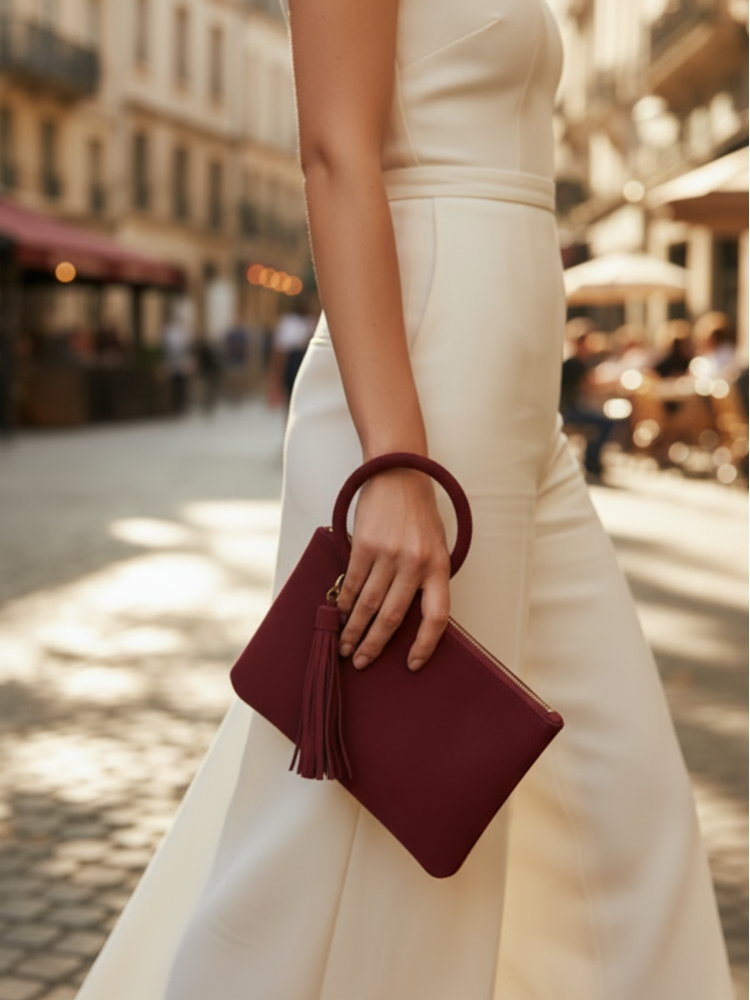 Braided Suede Wristlet