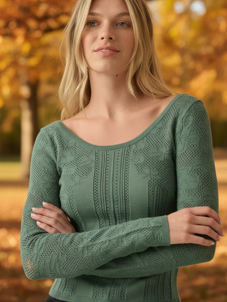 Pointelle Knit Top