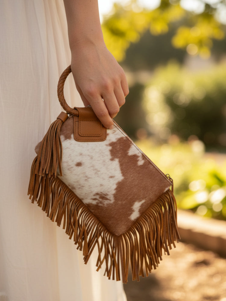 Cowhide Wristlet