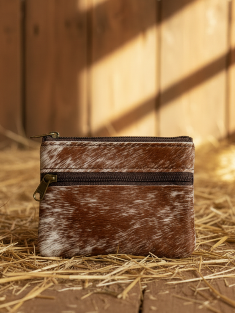Hair On Hide Leather Coin Wallet