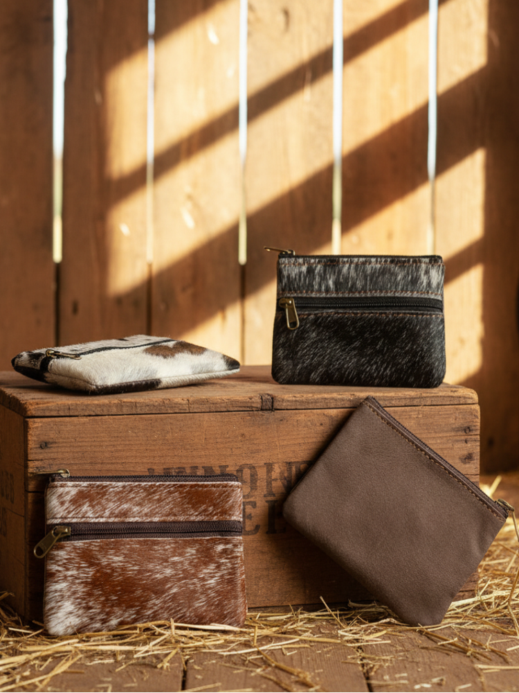 Hair On Hide Leather Coin Wallet