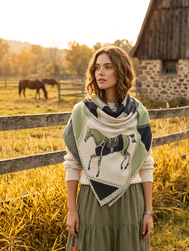 Equestrian Saddle Blanket Scarf