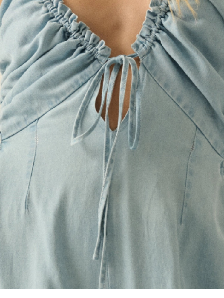 Chambray Halter Jumpsuit