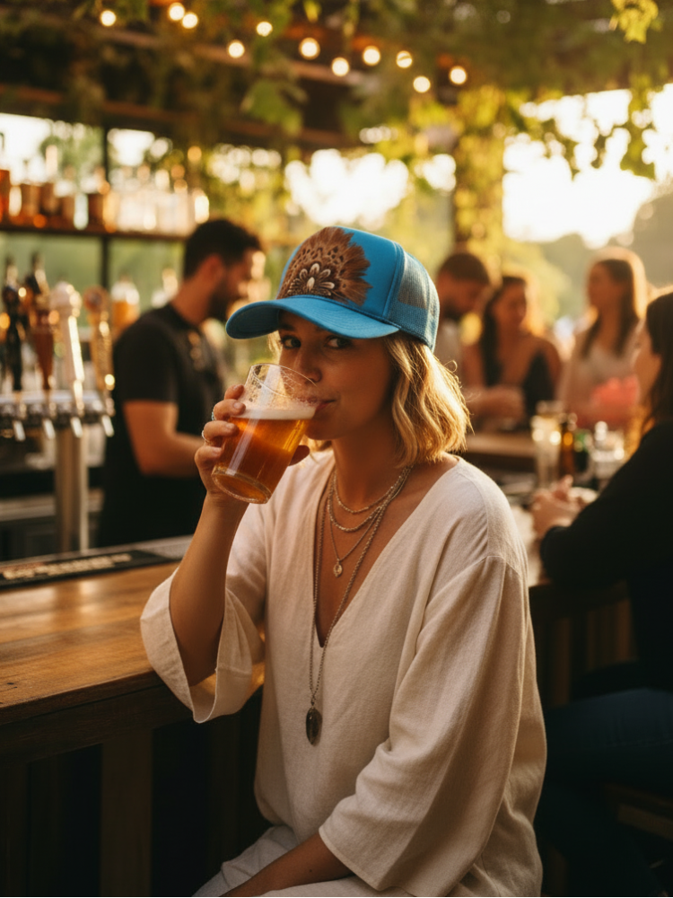 Feather Trucker Hat