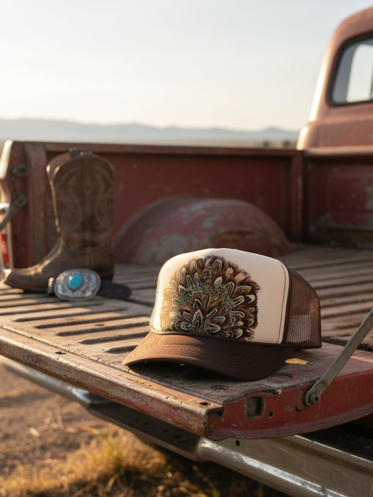 Feather Trucker Hat