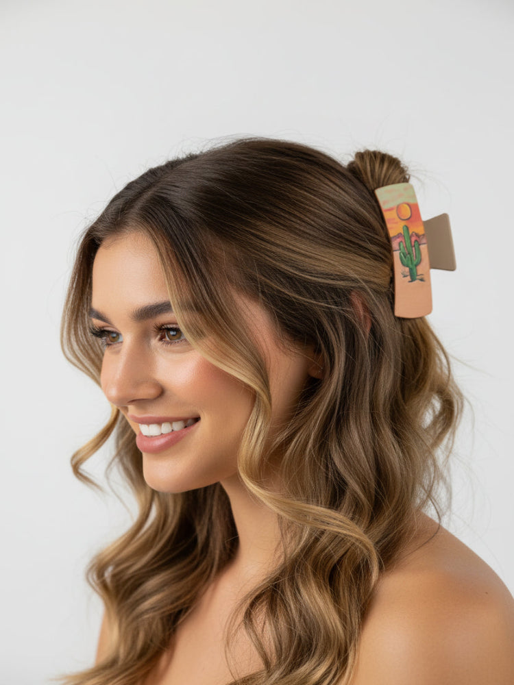 Cactus Sunset Claw Clip