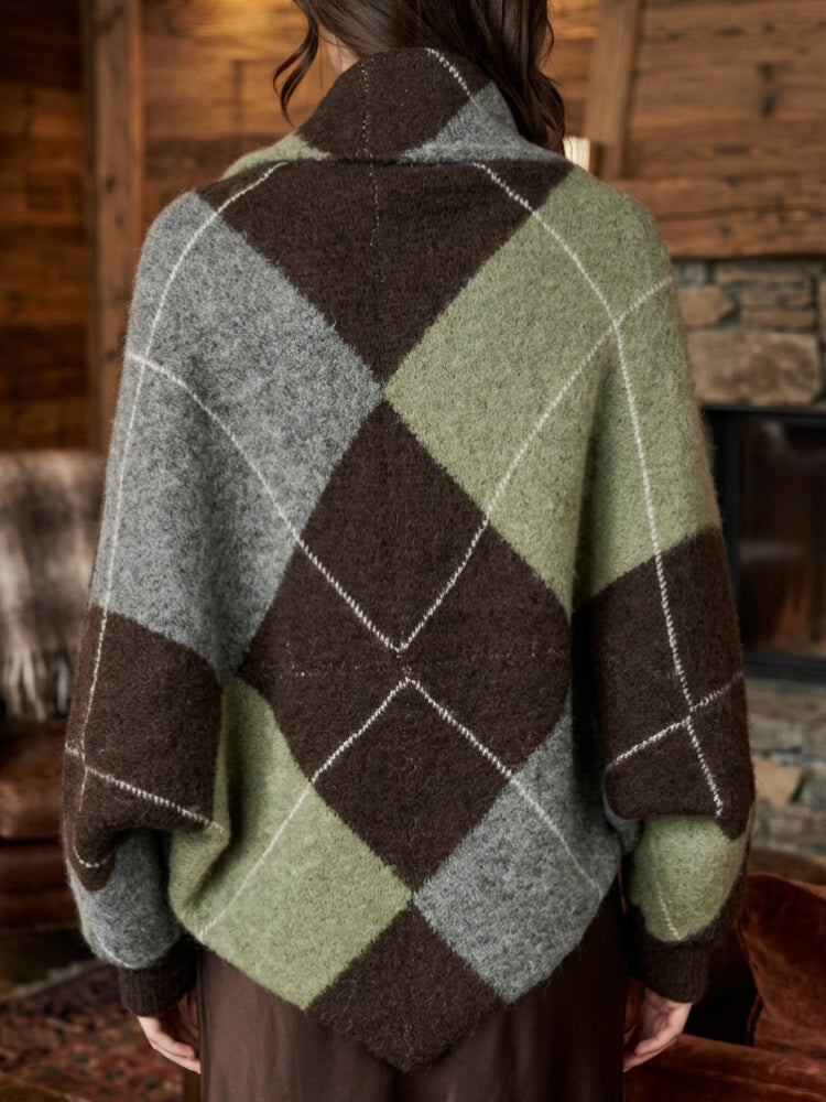 Argyle Jacquard Shrug