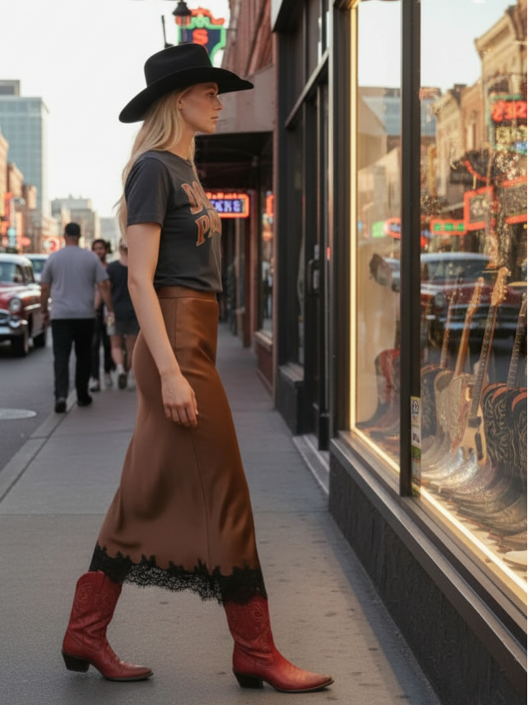 Tobacco Slip Skirt