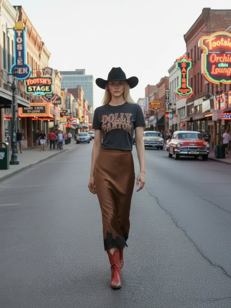 Tobacco Slip Skirt