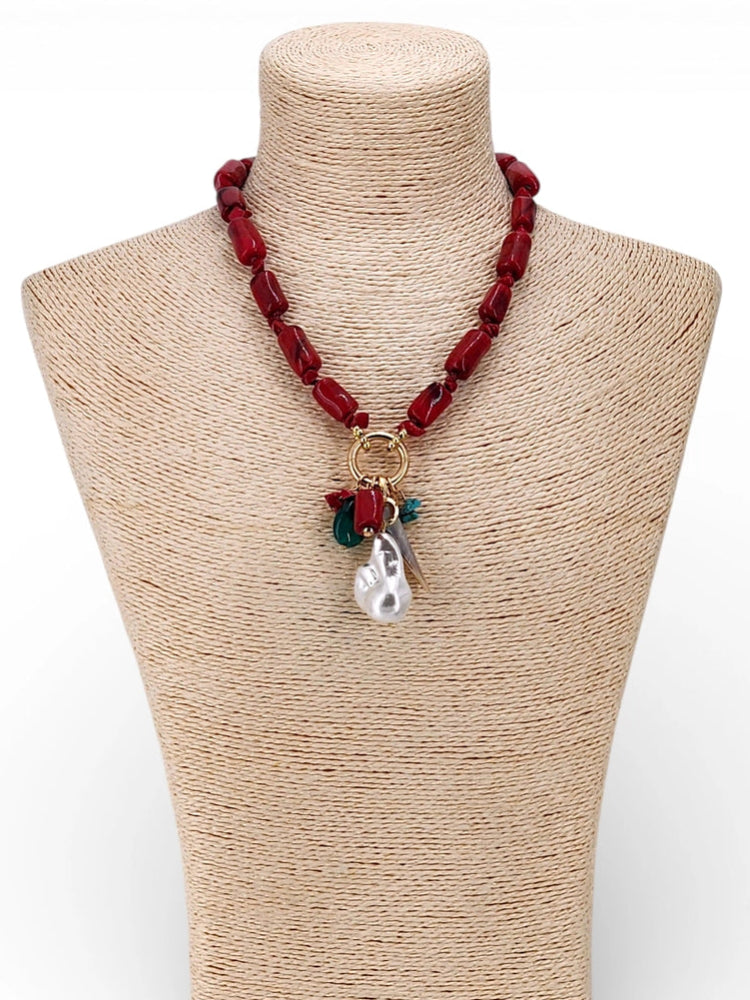 Riviera Coral Charm Necklace