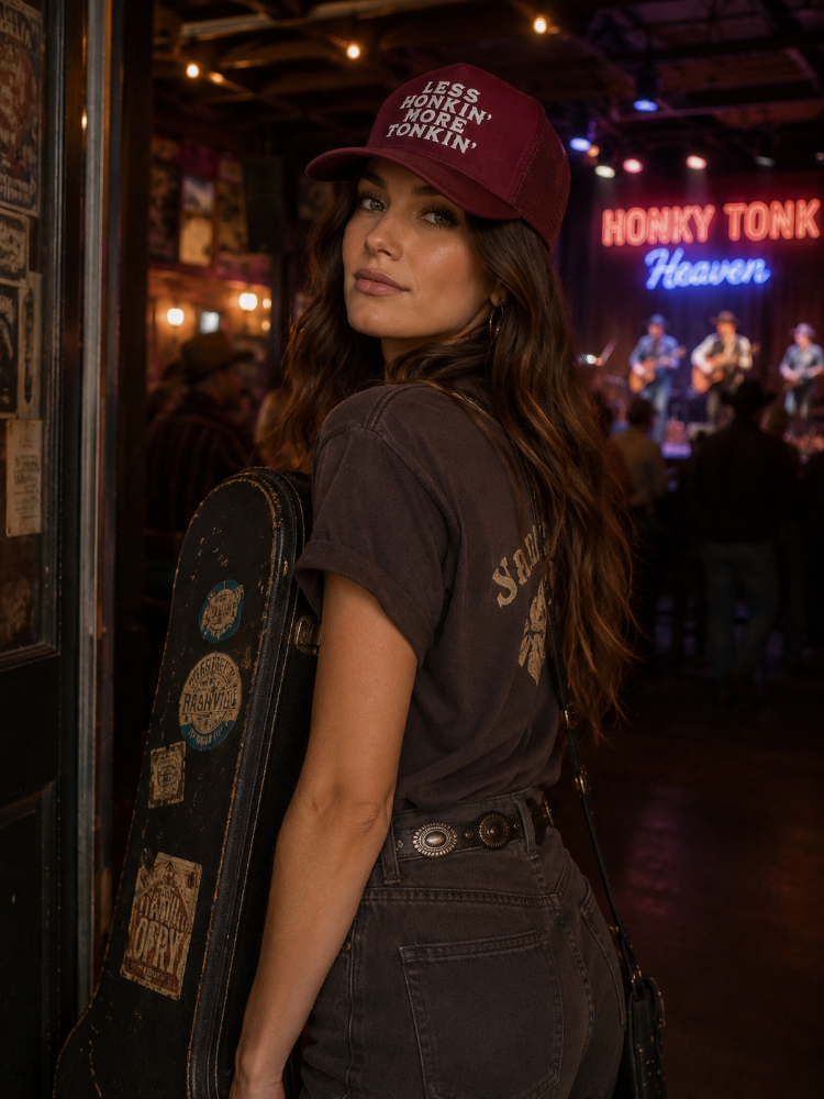 Less Honkin' More Tonkin' Trucker Hat