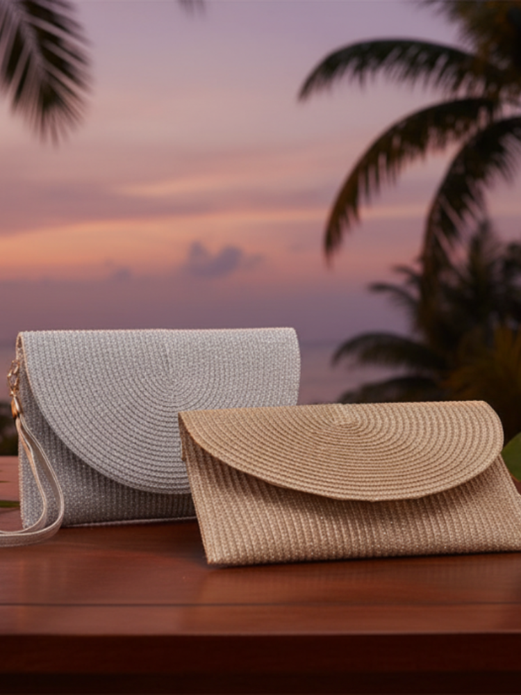 Eco Weave Metallic Clutch