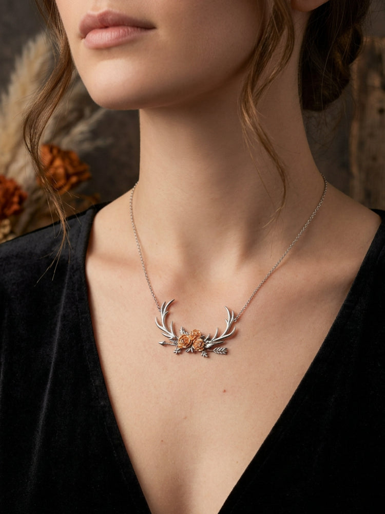 Floral Antler Necklace