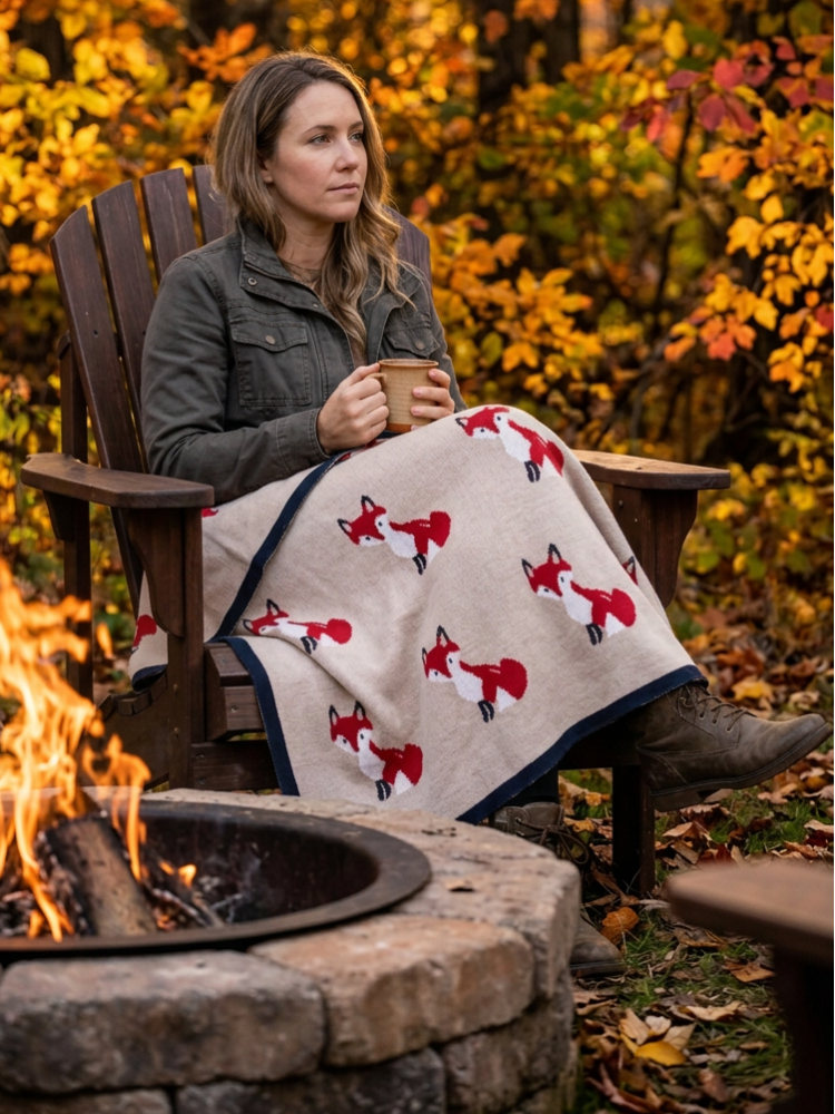 Equestrian Fox Blanket Scarf