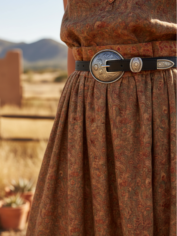 Skinny Suede Western Belt