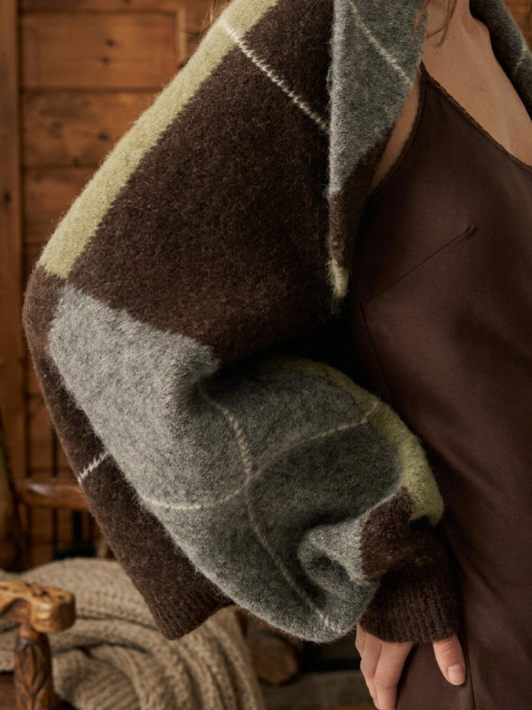 Argyle Jacquard Shrug