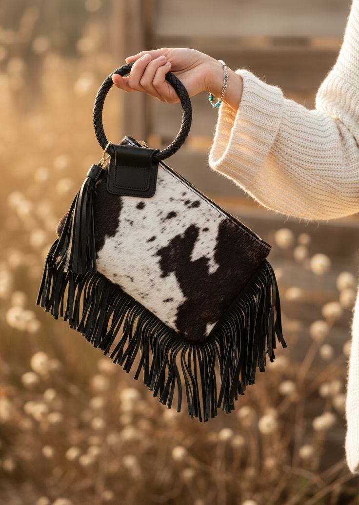 Cowhide Wristlet
