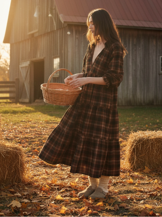 Tiered Toffee Long Dress