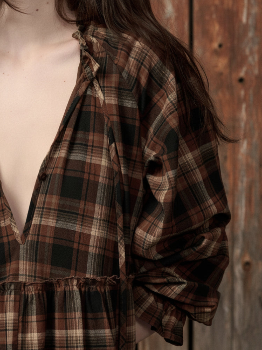 Tiered Toffee Long Dress