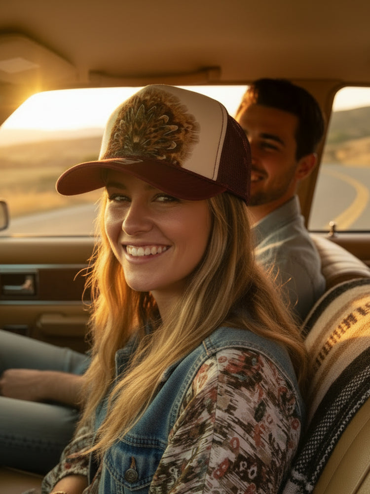 Feather Trucker Hat
