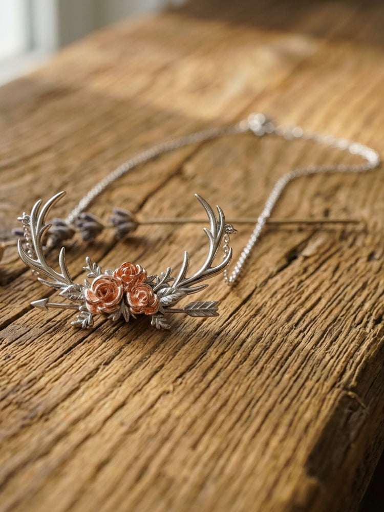 Floral Antler Necklace