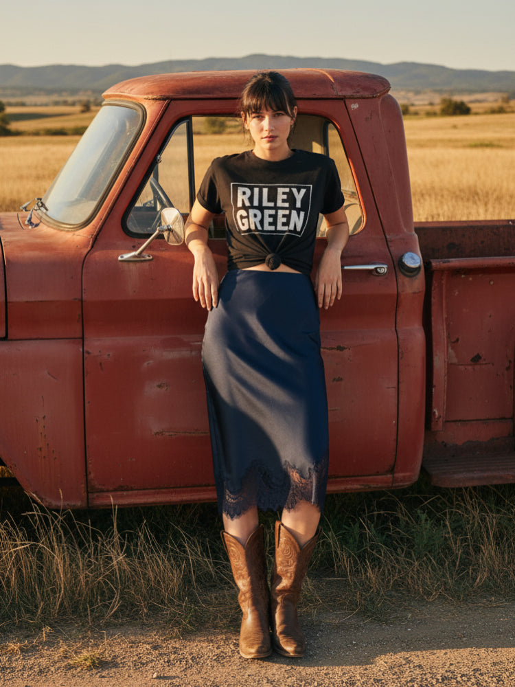Navy Slip Skirt