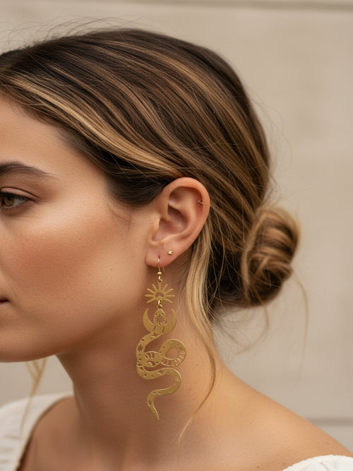 Celestial Snake Earrings