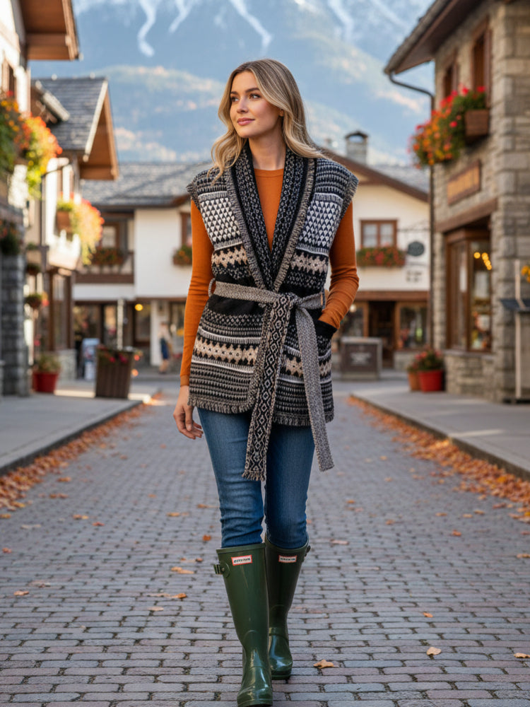 Heirloom Sleeveless Wrap Sweater