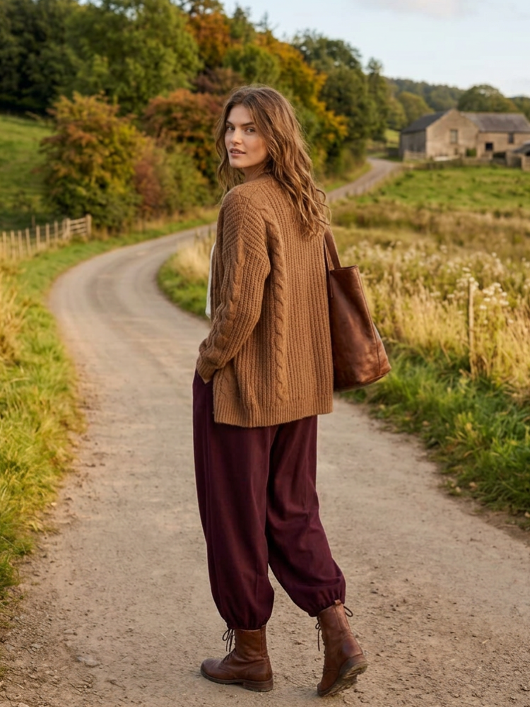 Burgundy Balloon Trouser
